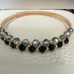Elegant Handmade Bangle Bracelet with Genuine Austrian Crystals
